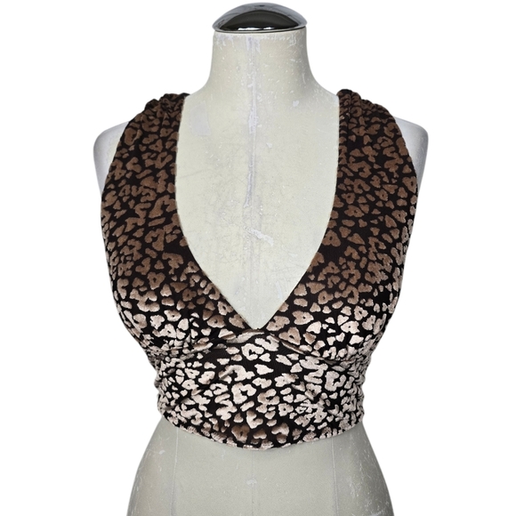 Urban Outfitters Tops - NWT Urban Outfitters Animal Print V Neck Crop Top M